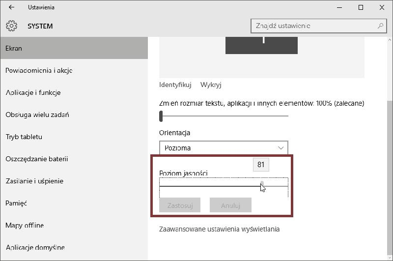 Automatyczna jasność i oszczędzanie energii